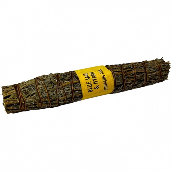 Blue Sage & Myrrh Smudging Stick - 7''